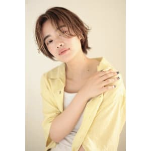 ショートウルフ　パーマ　ハイライト　ベージュ　代官山　渋谷