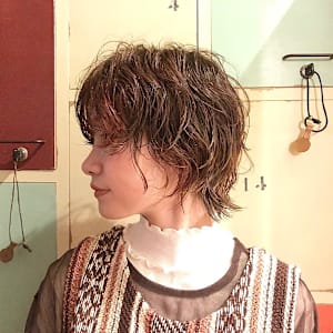 ウルフボブ×パーマ