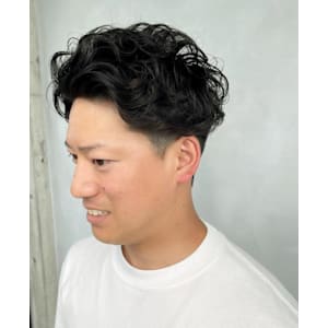 メンズパーマ/ソフトカールパーマ/アップバング/前髪かきあげ