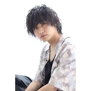 波巻きパーマアッシュッブラック