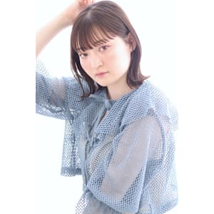 切りっぱなしセミディ/シースルーワイドバング20代30代