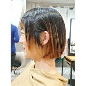 【マノハル スタイル】裾カラー×ミニボブ