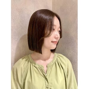 パツっとボブ,コンパクトボブ,ブラウンカラー20代/齋藤