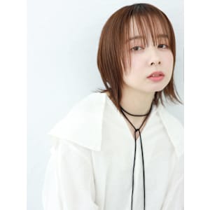 レイヤーボブ/シアーカラー/アースカラー