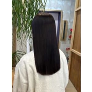 ぱつっとロング／ラベンダーブラック／髪質改善Xトリートメント