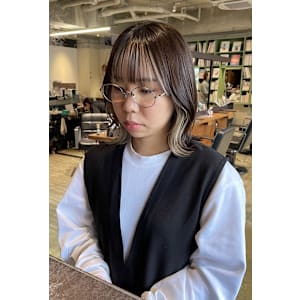 【お洒落◎】インナーホワイトベージュ×ボブ