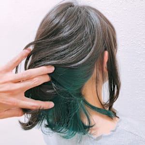 インナーカラー　グリーン