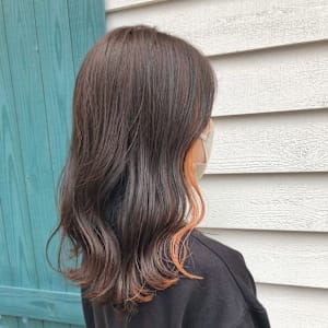 インナーカラー　オレンジ