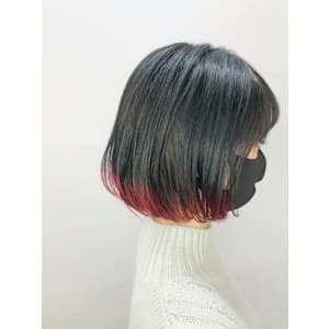 裾カラー　レッド