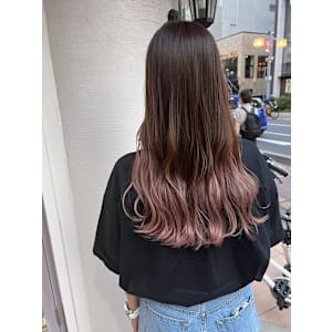 グラデーションカラー　ピンクグレージュ