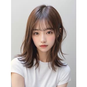 大人可愛い20代30代40代小顔ウルフレイヤーボブ丸みショー