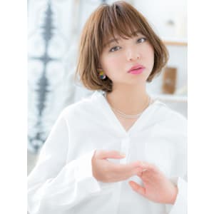 ラフニュアンスバレイヤージュくせ毛風ボブ　ボブパーマ