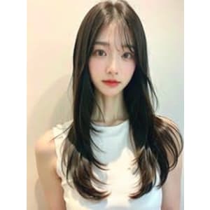 レイヤーロングセミディ姫カットワンカールシアーカラー