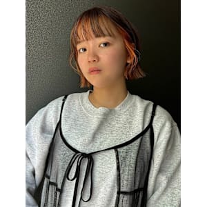 【  ボブ × インナー × オレンジベージュ 】 浅野美紀