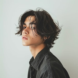 艶系ミディアムパーマ