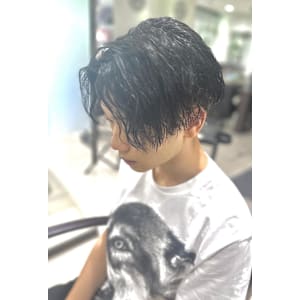 メンズパーマ　波　スパイラル