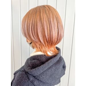 ウルフショート　オレンジベージュ　ダメージレスカラー