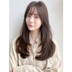 ロングヘア韓国ヘアレイヤーカット小顔カット2wayバング