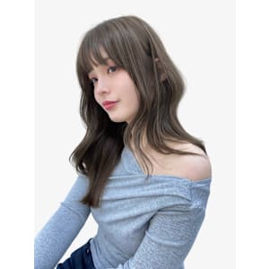 ロングヘア韓国ヘアレイヤーカット小顔カット2wayバング