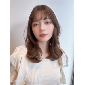 2wayバング韓国ヘア前髪シースルーミディアムくびれヘア顔周