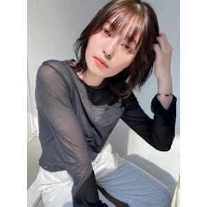 大人美人外ハネボブショコラアッシュ前髪小顔カットモテ髪