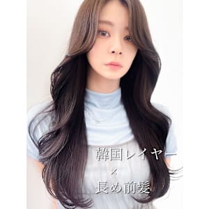 韓国ヘアロングレイヤーエモージュカールセミディシアーカラー