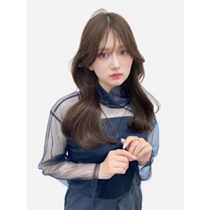 韓国風艶カラーロングレイヤー透明感暗髪大人可愛い