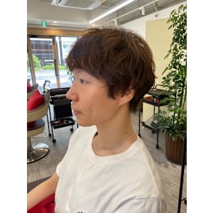 ★メンズパーマ★前髪ありのマッシュ／もしゃもしゃパーマ