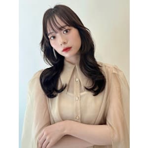 韓国ヘア　くびれヘア　艶髪　美髪　シースルーバング