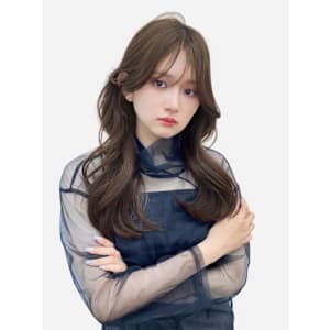 韓国風/艶カラー/ロングレイヤー/透明感/暗髪/大人可愛い