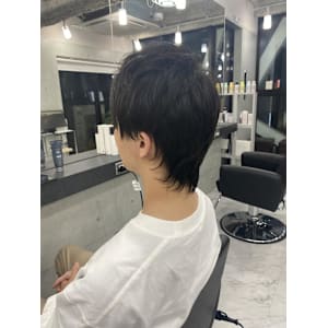 東銀座/アッシュ/ブラック/カルマパーマ/ベリーショート