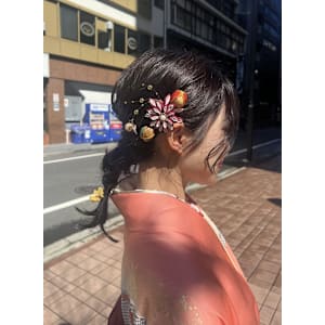 卒業式ヘアセット着付け
