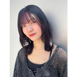 ポイントカラー　ラベンダーカラー　ミディアムレイヤー　