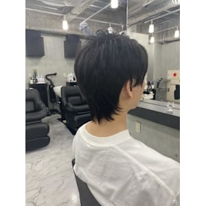 東銀座/アッシュ/ブラック/カルマパーマ/ベリーショート