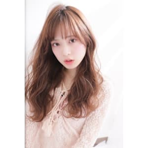 ピンクブラウン×ゆるふわロング