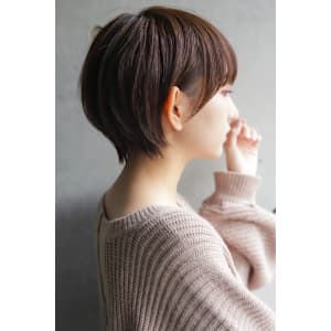 大人ショートボブ丸みショートカットマッシュショート前髪あり