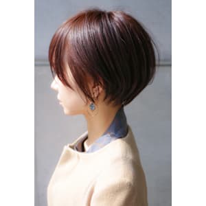 大人ショートボブ丸みショートカットマッシュショート前髪あり