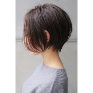 大人ショートボブ丸みショートカットマッシュショート前髪あり