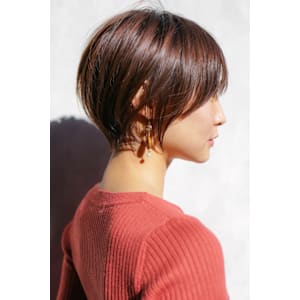 大人ショートボブ丸みショートカットマッシュショート前髪あり