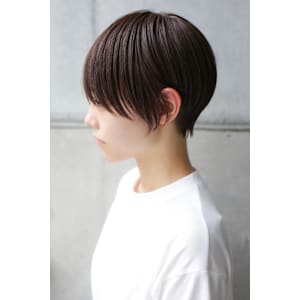 大人ショートボブ丸みショートカットマッシュショート前髪あり