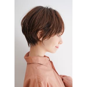 大人ショートボブ丸みショートカットマッシュショート前髪あり