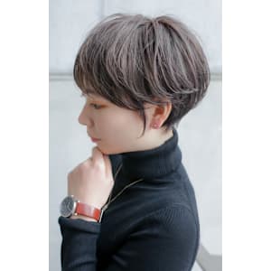 大人ショートボブ丸みショートカットマッシュショート前髪あり