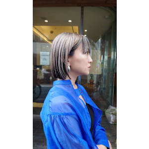 大人可愛い大人美人立体カットインナーカラー透け感