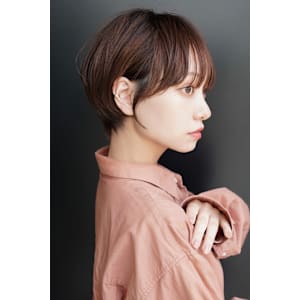 大人ショートボブ丸みショートカットマッシュショート前髪あり