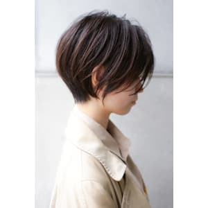 大人ショートボブ丸みショートカットマッシュショート前髪あり