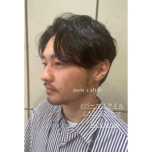 メンズカットツーブロックセンターパートパーマ×村田ちかこ