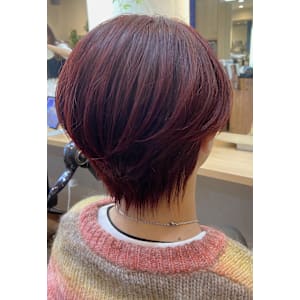 ブリーチなしWカラーレッドカラー