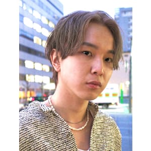 ナチュラルセンターパート/ミルクティーベージュ