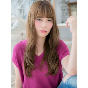 大人かわいい韓国風小顔抜け感エアリーロング　シルキーベージュ