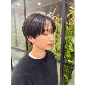 20代/30代/マッシュ/ショート/シースルー/黒髪